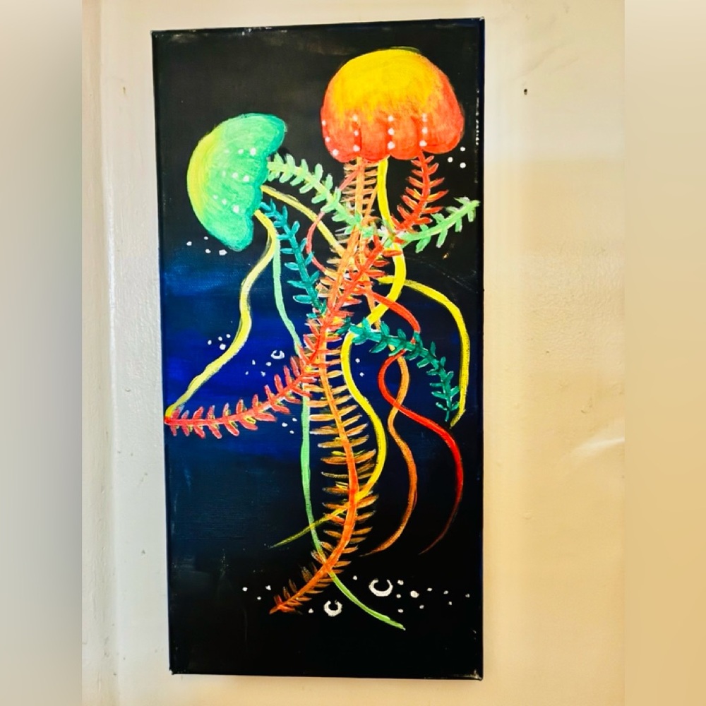 Colorful Jellyfish Canvas Art